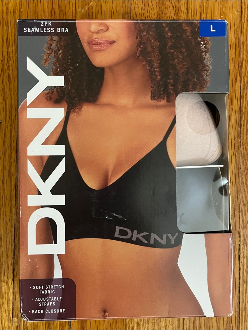DKNY 2 pack seamless bra Large black / sand new